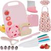 19PCS Kids Cooking Sets Real with Kids Knife Set for Real Cooking, Kid Safe Knife Set for Real Cooking with Kids Cutting Board and Knife Set, Toddlers Kitchen Tools, Kids Chef Hat and Apron view 1