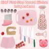 19PCS Kids Cooking Sets Real with Kids Knife Set for Real Cooking, Kid Safe Knife Set for Real Cooking with Kids Cutting Board and Knife Set, Toddlers Kitchen Tools, Kids Chef Hat and Apron view 2