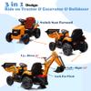 24V JCB Ride On Excavator, Construction Electric Vehicle for Kids 3-8 with Tractor, Bulldozer, Digging Arm, Remote Control, Adjustable Speeds, Yellow view 3