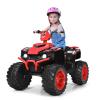GLACER Kids ATV, Toddler 4 Wheeler w/2 Speeds, LED Headlights, Slow Start, Horn, Music, Treaded Tires, 12V Battery Powered Electric Ride On Toy, Toddler ATV for Kids 3-7 Years (Red) view 1