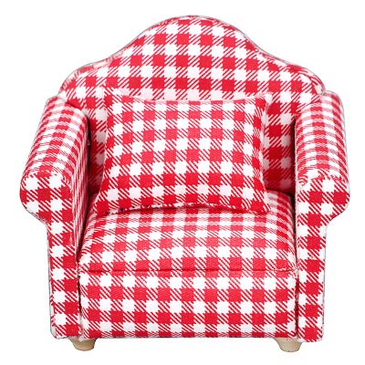 1:12 Scale DIY Dollhouse Sofa Miniature Living Room Couch with Pillow Doll Bedroom Accessories Decor Mini Doll House Furniture