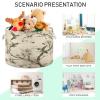 Bulletgxll Cotton Rope Basket Hummingbirds and Flowers Large Storage Basket 20" x 14" Laundry Basket With Handles for Blankets Toys Clothes Book view 4