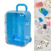 XUYUH Trolley Case Plastic Ature Suitcase Dolls Accessories Trunk Toy Small Purse Handbag Luggage Storage Box Dollhouse Decoration, 5x3.8x7.5cm, Rosy view 2
