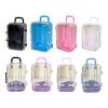 XUYUH Trolley Case Plastic Ature Suitcase Dolls Accessories Trunk Toy Small Purse Handbag Luggage Storage Box Dollhouse Decoration, 5x3.8x7.5cm, Rosy view 4