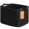 Goodpick Black Storage Basket for Shelves, Woven Baskets for Storage, Toy Baskets Storage Kids, Towel Basket with Handles for Living Room, Bathroom, 13 x 10 x 9 Inches view 1