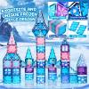 Diamond Magnetic Tiles Set 145PCS with Magnetic Doodle Kit, 3D Blocks Magnet Toys for Girls 3 4-7,8-12, Stem Toys Princess Castle Include 2 Stairs 2 Dolls Decals Stickers,3 4 5 6 7 8+ Girls Xmas Gift view 4