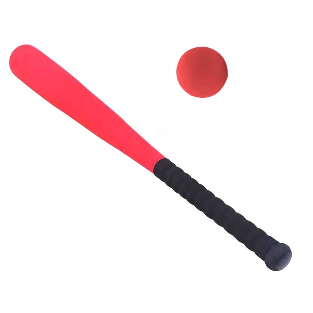 Aymzbd Kids Foam Baseball Bat and Ball T Ball Set Soft Baseball Bat Softball Bat for Game Indoor Outdoor Training Teaching Exercise, Red