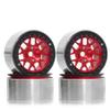 Chanjorlin 1.9 RC Crawler Beadlock Wheels Rims Aluminum Alloy 12mm Hex 1/10 Mud Slingers Hubs for 1:10 Rock Car Axial SCX10 Tamiya CC01 D90 RR10 RC4WD Gen8 Traxxas TRX4 1.9" Tires 4PCS (Red) view 1