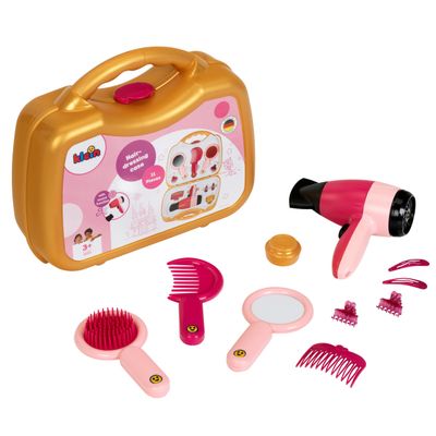 Theo Klein 5559 Hairdressing Case I Sturdy Case with Electric Hair Dryer, Mirror, Brush and Hairdressing Accessories Included Toys for Children from 3 Years Old