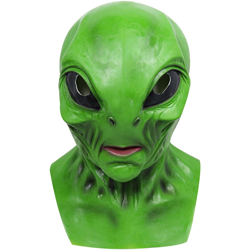 Xinxiaomeng Alien Mask Scary Halloween Realistic Alien Face Masks Novelty Monster Mask Halloween Costume Cosplay Props (Green)