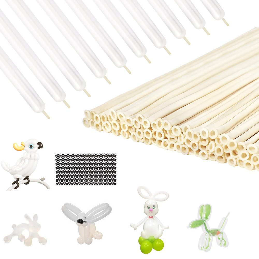 100PCS Clear Balloons 260 Transparent Long Balloons for Balloon Garland Thickening Skinny Latex Twisting Balloon for Animals Birthday Wedding Modeling Magic Clown BalloonsChristmas Party Decorations