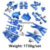 Dantenron Full Set Kit Upgrade Parts for 1/5 RC Truck Car Traxxas X-Maxx 6S 8S Steering Group,Rear Axle Mount,Swing Arm Gearbox Shell,Caster Block,Steering Cup,Servo Base (Blue) view 2