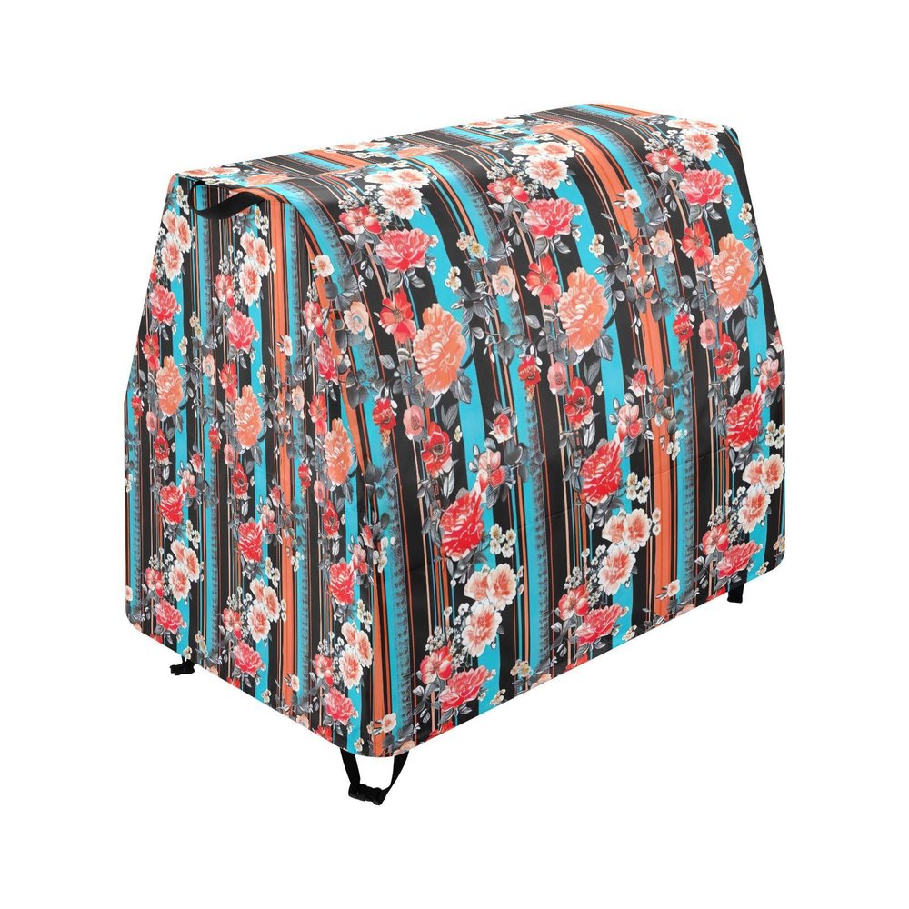 Wajiw Floral Stripes Water Table Cover for Step2 Rain Showers Splash Pond Water Table Waterproof Anti-UV Dust Proof Outdoor Toys Cover-Cover only