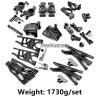 Dantenron Full Set Kit Upgrade Parts for 1/5 RC Truck Car Traxxas X-Maxx 6S 8S Steering Group,Rear Axle Mount,Swing Arm Gearbox Shell,Caster Block,Steering Cup,Servo Base (Black) view 2