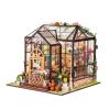 DIY Book Nook Kit, DIY Dollhouse Miniature House Booknook Bookshelf Insert Decor Alley, Bookends Model Build-Creativity Kit with LED Light and Dust Cover(Jenny Greenhouse) (Jenny Greenhouse) view 1