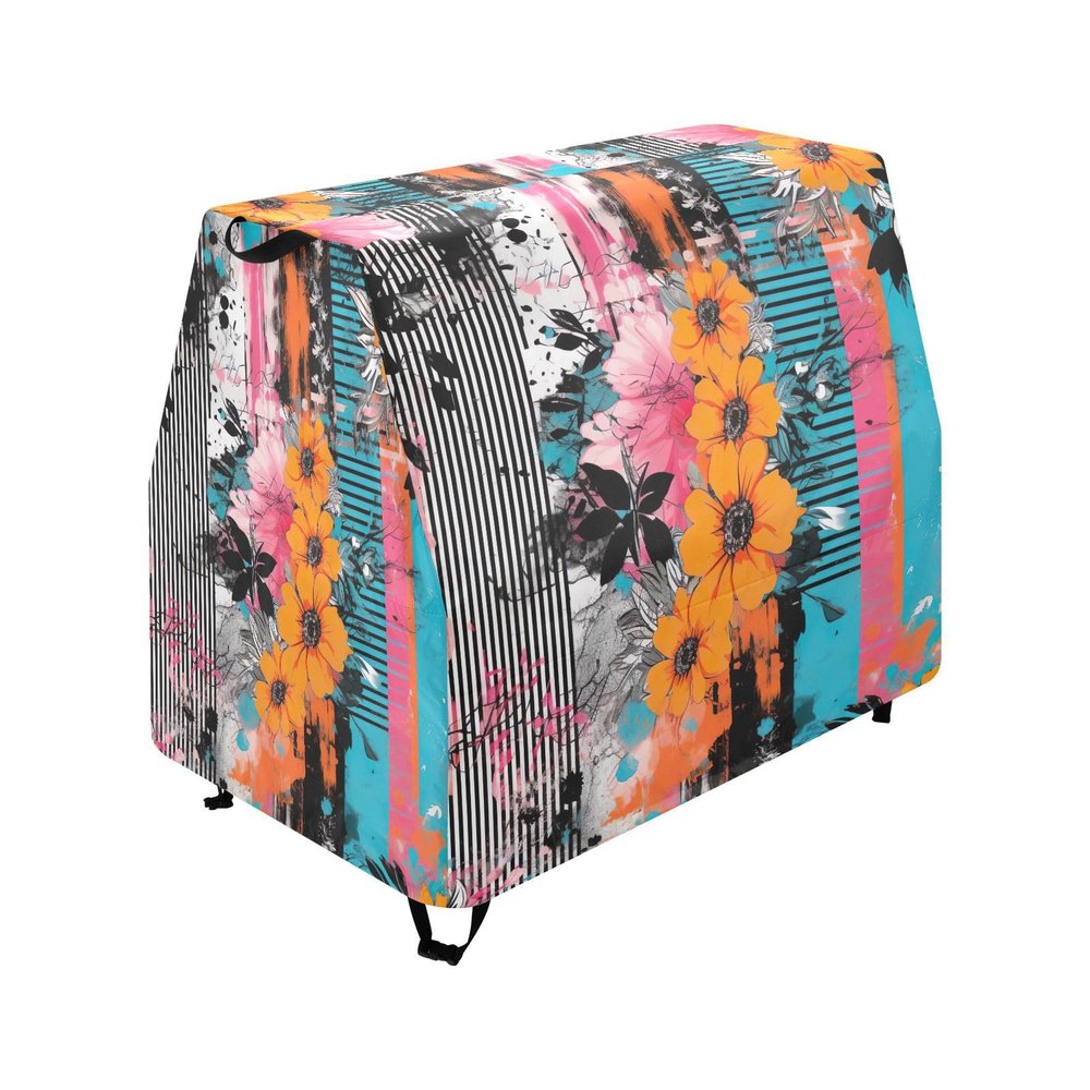 Wajiw Floral Stripes Water Table Cover for Step2 Rain Showers Splash Pond Water Table Waterproof Anti-UV Dust Proof Outdoor Toys Cover-Cover only