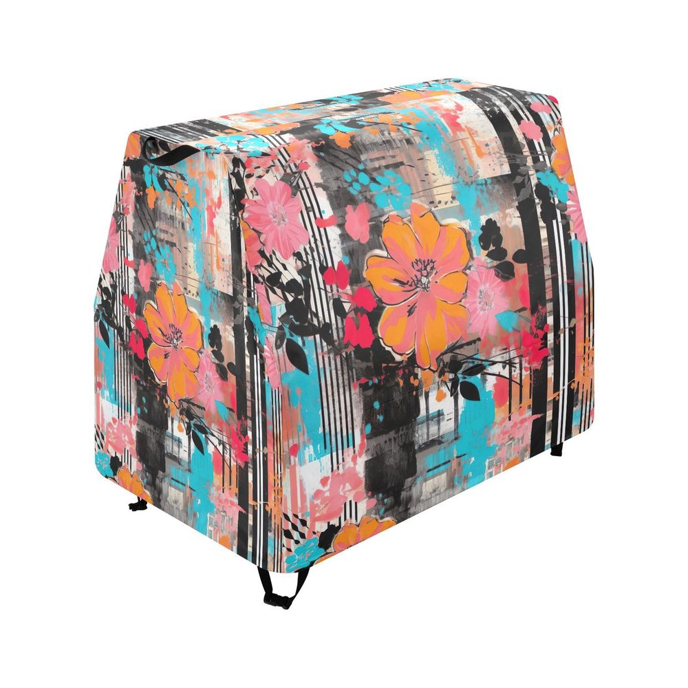 Wajiw Floral Stripes Water Table Cover for Step2 Rain Showers Splash Pond Water Table Waterproof Anti-UV Dust Proof Outdoor Toys Cover-Cover only