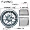 Chanjorlin 1.9 RC Crawler Beadlock Wheels Rims Aluminum Alloy 12mm Hex 1/10 Mud Slingers Hubs for 1:10 Rock Car Axial SCX10 Tamiya CC01 D90 RR10 RC4WD Gen8 Traxxas TRX4 1.9" Tires 4PCS (Titanium) view 2