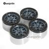 Chanjorlin 1.9 RC Crawler Beadlock Wheels Rims Aluminum Alloy 12mm Hex 1/10 Mud Slingers Hubs for 1:10 Rock Car Axial SCX10 Tamiya CC01 D90 RR10 RC4WD Gen8 Traxxas TRX4 1.9" Tires 4PCS (Titanium) view 3