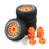 Dantenron 1/10 1/8 Truck Wheels and Tires 12mm 14mm 17mm Hex OD 4.41" RC Short Course Tires for 1:8 1:10 Off Road Truck Car Traxxas Slash 2WD 44 Rc4wd Arrma Senton Axial Losi Redcat 4PCS (Orange) view 1
