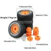 Dantenron 1/10 1/8 Truck Wheels and Tires 12mm 14mm 17mm Hex OD 4.41" RC Short Course Tires for 1:8 1:10 Off Road Truck Car Traxxas Slash 2WD 44 Rc4wd Arrma Senton Axial Losi Redcat 4PCS (Orange) view 2