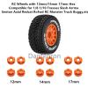 Dantenron 1/10 1/8 Truck Wheels and Tires 12mm 14mm 17mm Hex OD 4.41" RC Short Course Tires for 1:8 1:10 Off Road Truck Car Traxxas Slash 2WD 44 Rc4wd Arrma Senton Axial Losi Redcat 4PCS (Orange) view 3