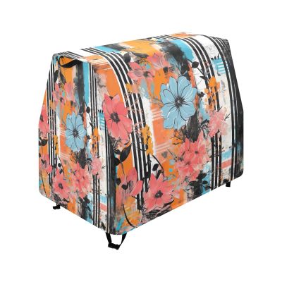 Wajiw Floral Stripes Water Table Cover for Step2 Rain Showers Splash Pond Water Table Waterproof Anti-UV Dust Proof Outdoor Toys Cover-Cover only