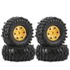 Dantenron 1.9 Rock Crawler Mud Tires And Plastic Wheels Rims OD 118mm 1/10 RC Rubber Grappler hubs Tyres With Foam For 1:10 Crawler Car Tamiya CC01 Traxxas TRX4 Axial SCX10 II RC4WD Gen8 4PCS (Yellow) view 1