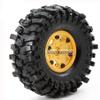 Dantenron 1.9 Rock Crawler Mud Tires And Plastic Wheels Rims OD 118mm 1/10 RC Rubber Grappler hubs Tyres With Foam For 1:10 Crawler Car Tamiya CC01 Traxxas TRX4 Axial SCX10 II RC4WD Gen8 4PCS (Yellow) view 3
