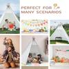 86" H Larger Teepee Play Tent, Huge Foldable Teepee Indoor with Star Light, Large Tall Outdoor Canvas Teepee Tent for Adults, 5 Sides Wide Open Front Beach Teepee Without Door Flaps view 3