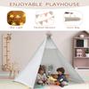 86" H Larger Teepee Play Tent, Huge Foldable Teepee Indoor with Star Light, Large Tall Outdoor Canvas Teepee Tent for Adults, 5 Sides Wide Open Front Beach Teepee Without Door Flaps view 4