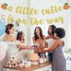 A Little Cutie is on the Way Banner, Little Cutie Baby Shower, Orange Theme First Birthday/Anniversary Party Decorations Supplies, Gold Glitter view 4