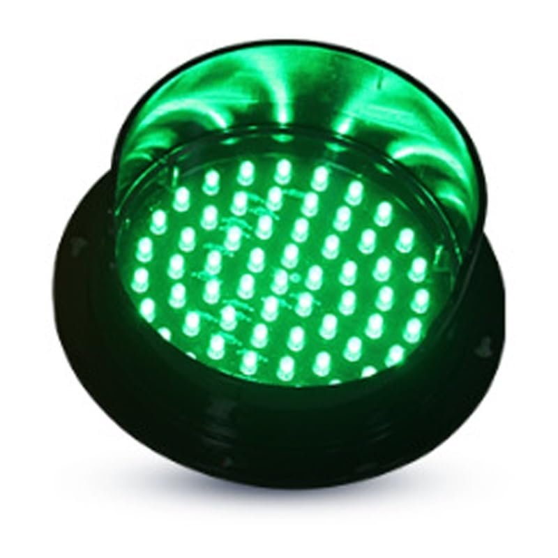 Traffic Light, Traffic Lights, LED Traffic Light, DC Traffic Light, Monochrome Traffic Light, Outdoor Waterproof Indicator Warning Light, Suitable for Parking Lot, Construction Site(Green 24V,100mm)