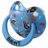 Adult Sized Soft Silicone Pacifier: Large Shield Cute Paci Shark Design - Butterfly Shaped Binky for Anxiety Blue view 2
