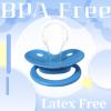 Adult Sized Soft Silicone Pacifier: Large Shield Cute Paci Shark Design - Butterfly Shaped Binky for Anxiety Blue view 3