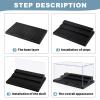 8 Pack Display Case for Minifigure Action Figures Blocks, Clear Acrylic Minifigure Display Case Box Storage with 3 Movable Steps (4Black+4Gray) view 4