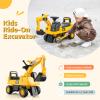 GLACER Push Car, Licensed Caterpillar Ride On Excavator for Toddlers w/Rotatable Digging Bucket, Realistic Drivers Cab, Horn, Hidden Storage Space, Anti-Slip Wheels, Toddler Construction Truck view 3