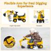 GLACER Push Car, Licensed Caterpillar Ride On Excavator for Toddlers w/Rotatable Digging Bucket, Realistic Drivers Cab, Horn, Hidden Storage Space, Anti-Slip Wheels, Toddler Construction Truck view 4