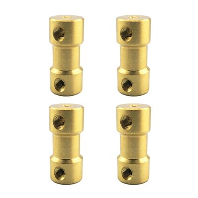 4PCS Brass Coupling Sleeve Connecting Drive Shaft Connector Joint with M3 Screws for RC Model Boat Car Robot Motor Parts(2-3mm)