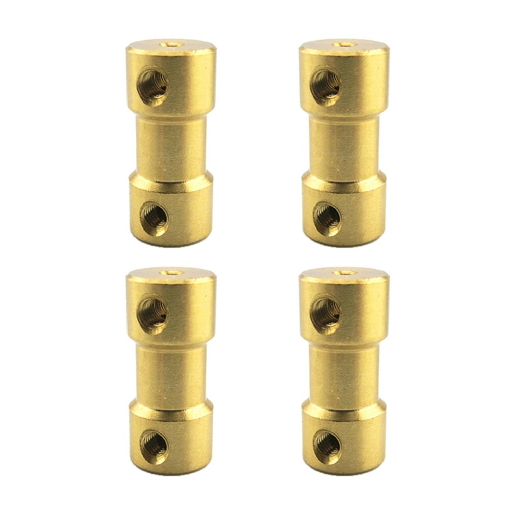 4PCS Brass Coupling Sleeve Connecting Drive Shaft Connector Joint with M3 Screws for RC Model Boat Car Robot Motor Parts(2-3mm)