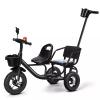 JIYIAN Kids Baby Twin Tricycle Withtwo-Seat Trolley Sunshade Bicycle Stroller Tricycle for Twins 3 Wheels Baby Toy,Black,Style 1 view 1