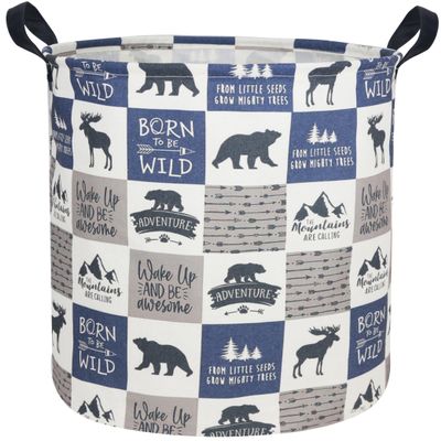 Sanjiaofen Kids Laundry Hamper, Animal Laundry Basket Collapsible Nordic Style Storage Baskets for Home Decor,Office,Toy Organizer,(Bear)