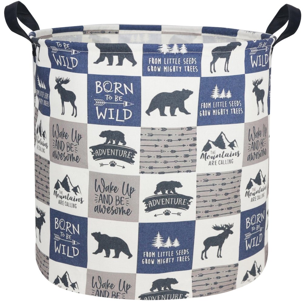 Sanjiaofen Kids Laundry Hamper, Animal Laundry Basket Collapsible Nordic Style Storage Baskets for Home Decor,Office,Toy Organizer,(Bear)