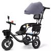 JIYIAN Kids Baby Twin Tricycle Withtwo-Seat Trolley Sunshade Bicycle Stroller Tricycle for Twins 3 Wheels Baby Toy,Black,Style 3 view 1