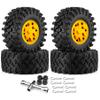 2.2 beadlock Wheels and Tires Set Off Road ClimbingPlastic Wheels and with Sponge InsertsAll Terrain Tires.for 1:10 Scale Rock Crawler Car Axial SCX10 90047 D90 TF2 Tamiya CC01 TRX4 4pcs (Yellow) view 1
