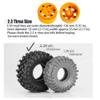2.2 beadlock Wheels and Tires Set Off Road ClimbingPlastic Wheels and with Sponge InsertsAll Terrain Tires.for 1:10 Scale Rock Crawler Car Axial SCX10 90047 D90 TF2 Tamiya CC01 TRX4 4pcs (Yellow) view 3