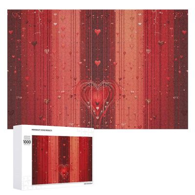 1000 PCS Jigsaw Puzzle for Adults Personalized Picture Puzzle Red Straight Shape Customized Wooden Puzzle for Family, Birthday, Wedding, Game Nights Gifts, 20.4"x15"