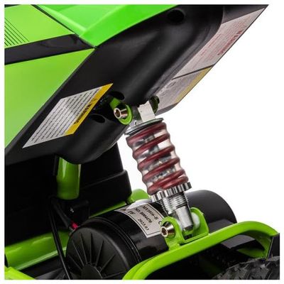 24V Electric Off-Road Kids Motorcycle with Fast Speed, Strong Motor, Leather Seat, Disc Brake, Air-Filled Tires - Green