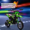 24V Electric Off-Road Kids Motorcycle with Fast Speed, Strong Motor, Leather Seat, Disc Brake, Air-Filled Tires - Green view 3