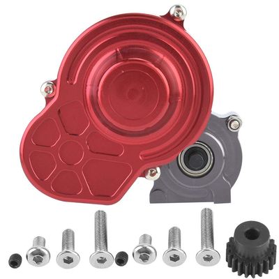 plplaaoo RC Car Gear Box,Red Metal Middle Gear Box,Easy Installation SCX10 RC Gear Box Assembly RC Car Part Accessory 1/10 RC Crawler Car,RC Parts